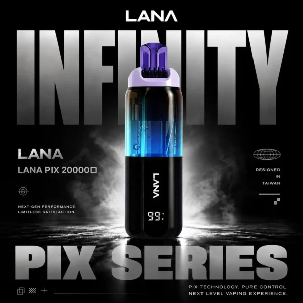LANA PIX 20000口拋棄式電子煙｜大容量規格設計 獨特摺疊吸嘴搭配旗艦級使用體驗