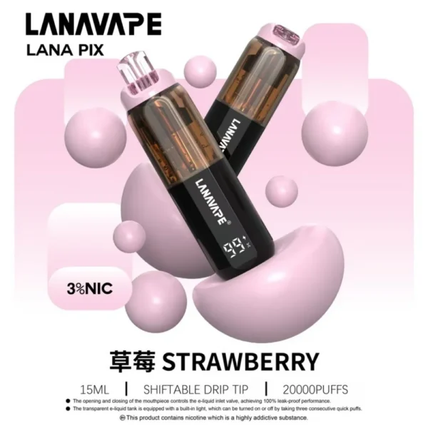 LANA PIX 20000口拋棄式電子煙｜大容量規格設計 獨特摺疊吸嘴搭配旗艦級使用體驗