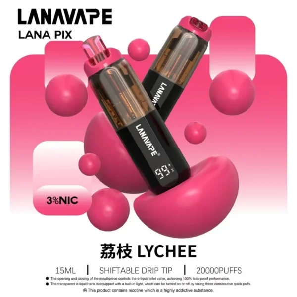 LANA PIX 20000口拋棄式電子煙｜大容量規格設計 獨特摺疊吸嘴搭配旗艦級使用體驗