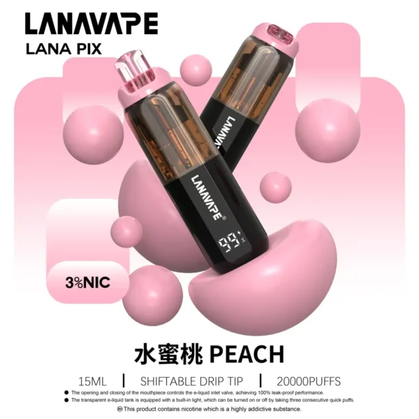 LANA PIX 20000口拋棄式電子煙｜大容量規格設計 獨特摺疊吸嘴搭配旗艦級使用體驗