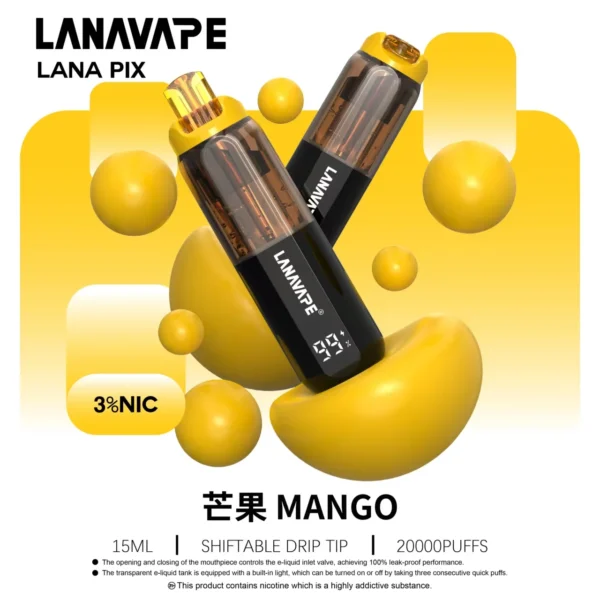 LANA PIX 20000口拋棄式電子煙｜大容量規格設計 獨特摺疊吸嘴搭配旗艦級使用體驗